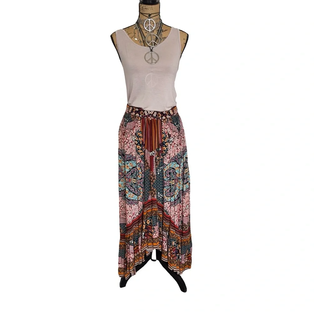 ANTHROPOLOGIE  ALLAIRE  HIGH-LOW MAXI SKIRT  by BHANUNI 100% viscose - SIZE 2 - Picture 3 of 13